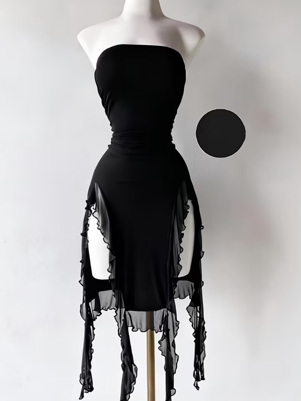 Women's Gothic Style Black Bodice Dress, Dark Subculture Bodice Skirt, Black